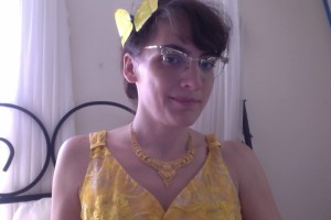 Marie with yellow butterfly in hair