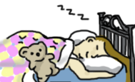 cartoon me sleeping with teddybear