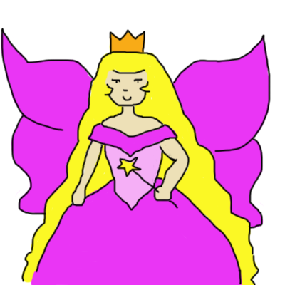 pink fairy princess with long blonde hair
