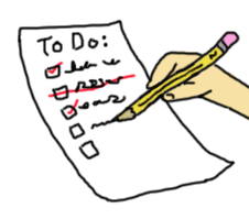 drawing of a to do list