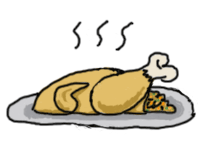 cartoon cooked turkey