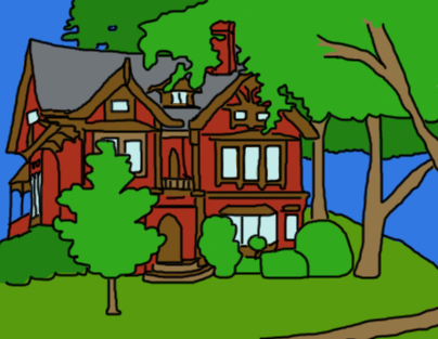 cartoon of a mansion