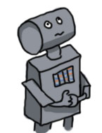 Cartoon robot looking cute