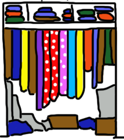 Cartoon of a closet